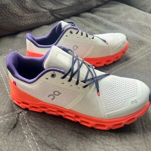 On Running Teal and Orange Athletic Shoes